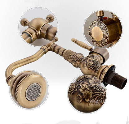 Orléans Antique Bronze copper carving Bathroom Basin Faucet Sink Mixer Tap New torneira banheiro