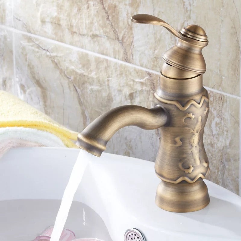 Antique Brass Bathroom Sink Faucet