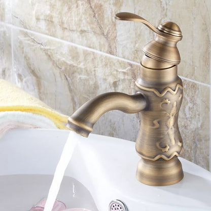 Antique Brass Bathroom Sink Faucet