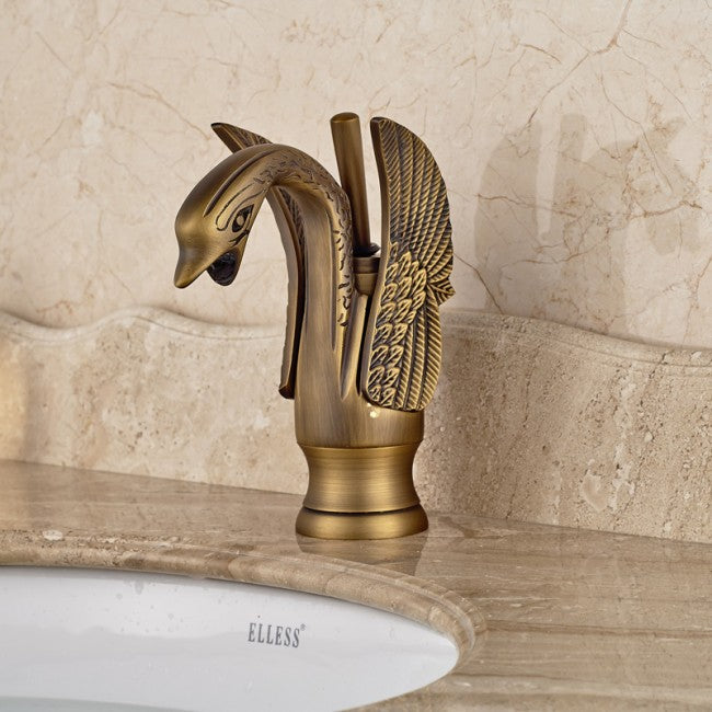 Antique Brass Hot Cold Faucet For Kitchen Countertop 2