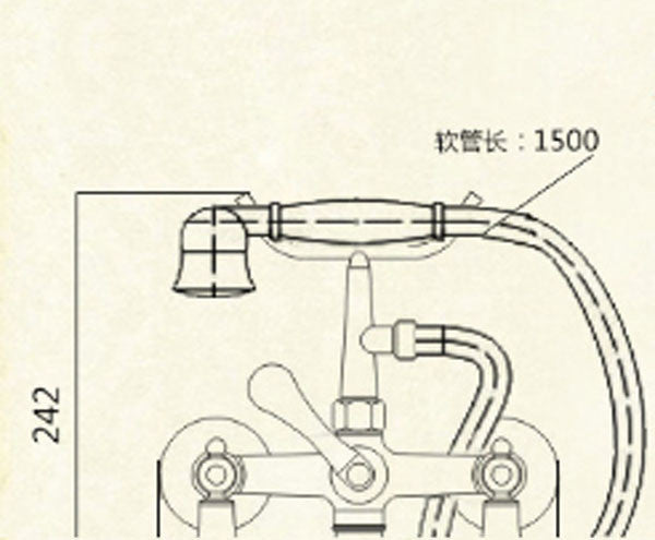 Claw Foot Antique Bronze Bathtub Mixer Faucet Ceramic Handles