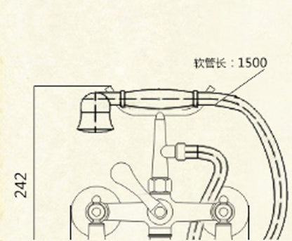 Claw Foot Antique Bronze Bathtub Mixer Faucet Ceramic Handles