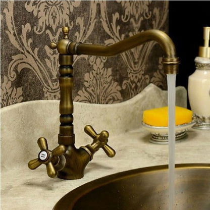 Antique Bronze Hot Cold Faucet For Kitchen Basin 2