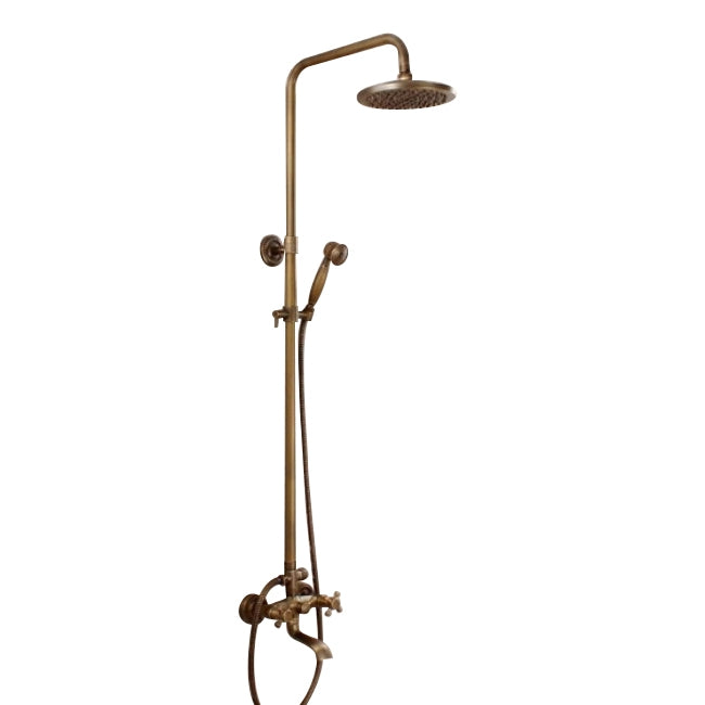 Juno Antique Bronze Shower Head Wall Mount with Hand Held Shower