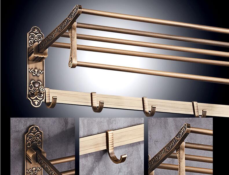 Juno European Antique Bronze 4 Rods Bathroom Towel Holder