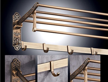 Juno European Antique Bronze 4 Rods Bathroom Towel Holder
