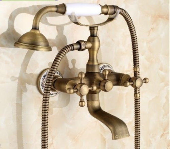 Antique Design Brass Body Wall Mount Clawfoot Bath tub faucet