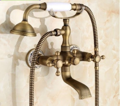 Antique Design Brass Body Wall Mount Clawfoot Bath tub faucet