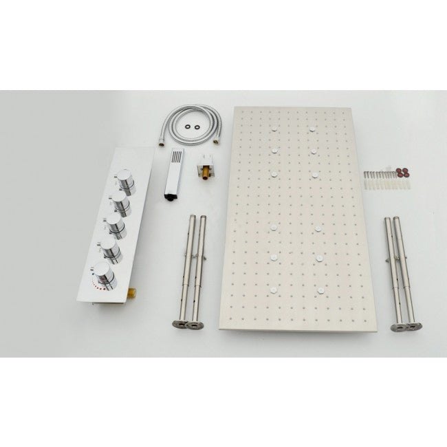 Juno 32" by 16" Amore Atomizing Swash And Rainfall Temperature Controlled LED Shower Head Shower System