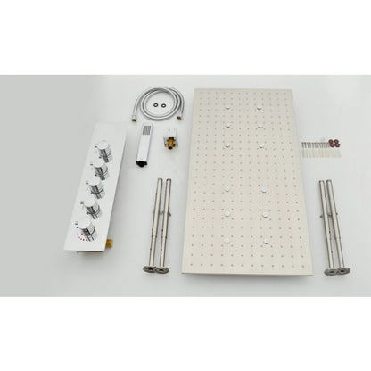 Juno 32" by 16" Amore Atomizing Swash And Rainfall Temperature Controlled LED Shower Head Shower System