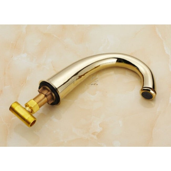 Dual Handle Gold Finish Bathroom Basin Faucet
