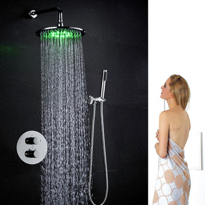 Rome Round Wall Mount Color Changing LED Rain Shower Head Set