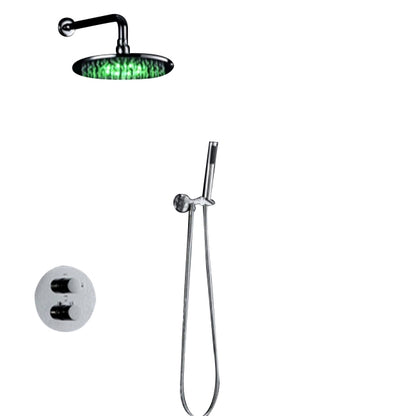 Bathroom Shower Enclosures Brass Cchrome Finish Accessories LED Rainfall Shower Set