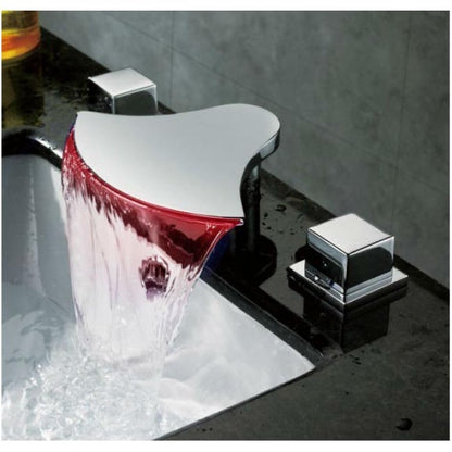 Hot and Cold Water Mixer Bathroom Faucet with LED Color Changing Light