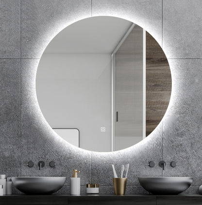 Juno Stylish Frameless Wall Mount LED Round Bathroom Mirror Light