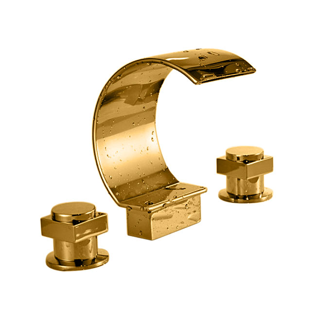 Gold Plated Dual Handle Faucet in Vessel Sink Faucet