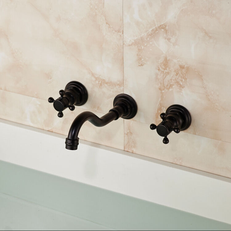 Double Handles Bath-tub Mixer Taps Oil-rubbed-Bronze
