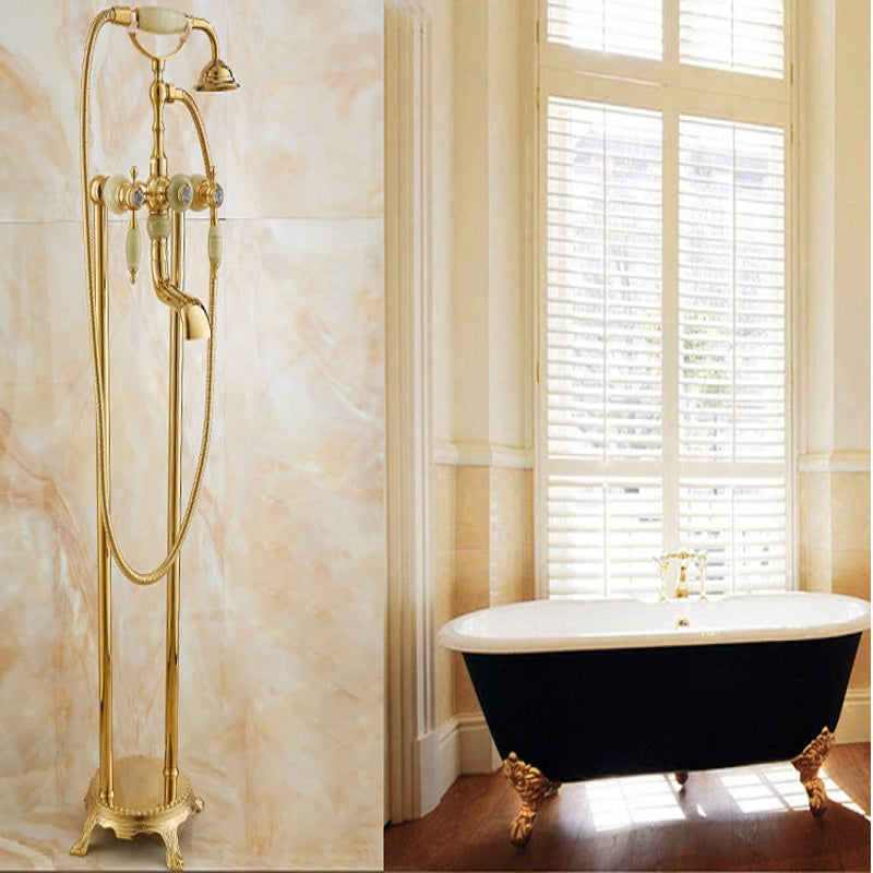 Juno New Free Standing Bathtub Spout Faucet and Rotatable Hand Shower Set