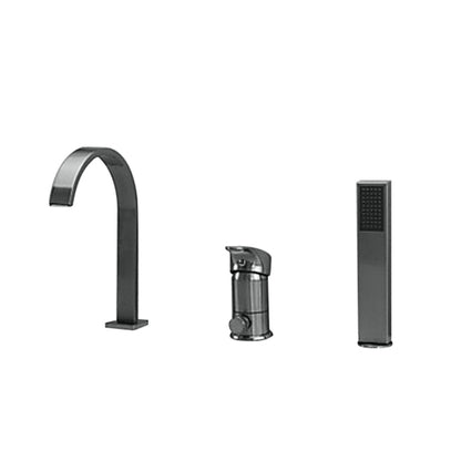 Juno Modern Design Signle Lever Brushed Nickel Bathtub Faucet With Hand Shower