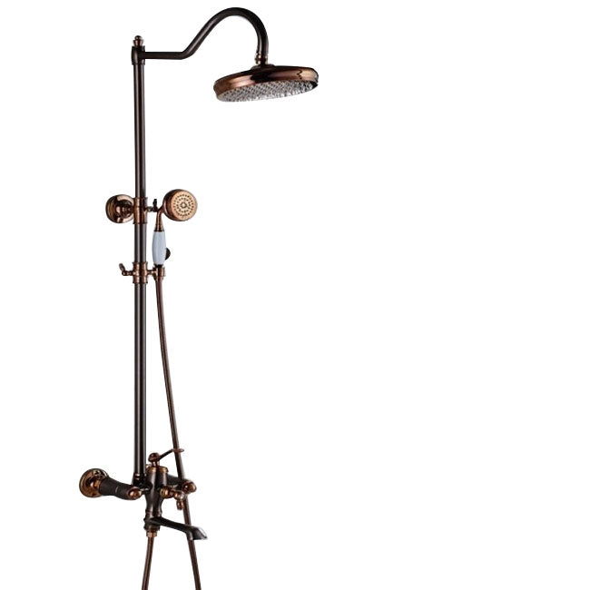 Beautiful Antique Design Rose Gold Wall Installation Shower Head with Hand-Held Shower