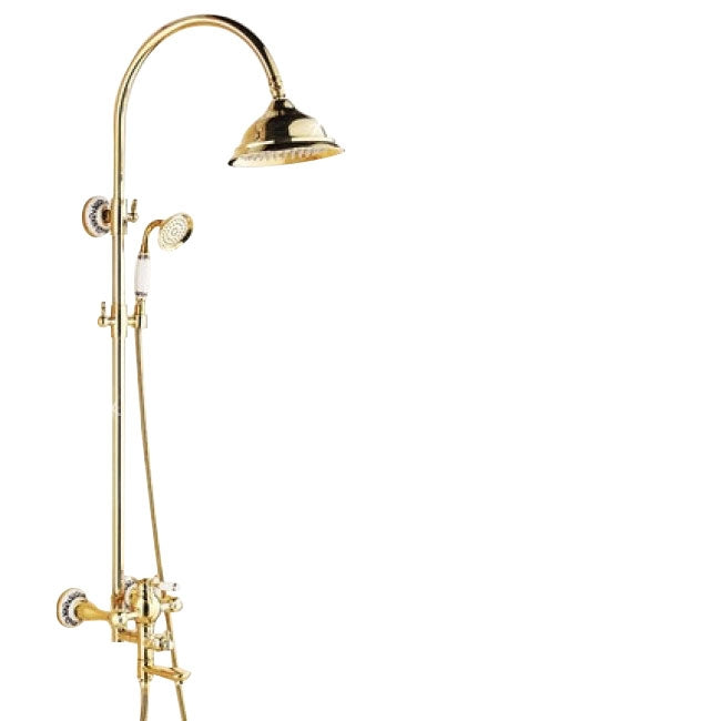 Beautiful Ceramic Gold Luxury Bathroom Rain Shower & Hand Shower