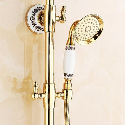 Beautiful Ceramic Gold Luxury Bathroom Rain Shower & Hand Shower
