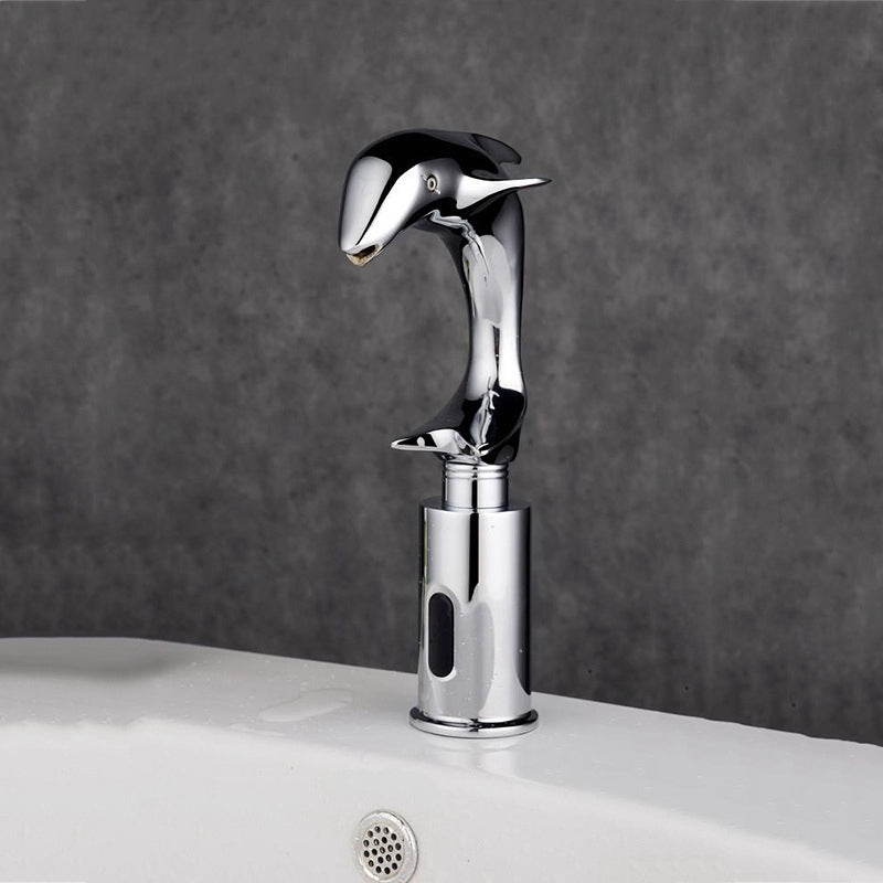 Beautiful Dolphin Chrome Finished Sensor Bathroom Faucet