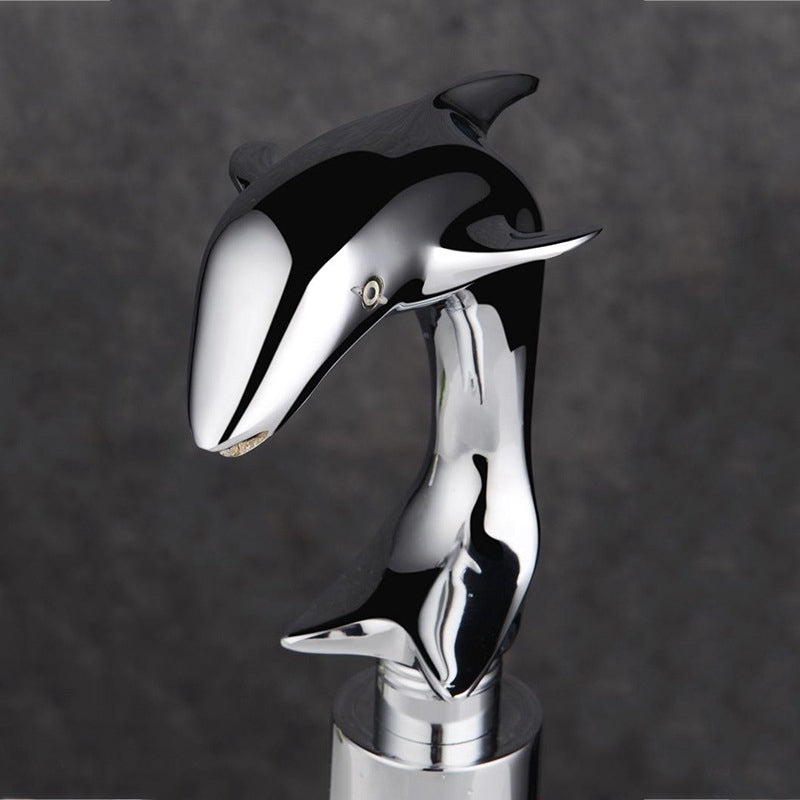 Beautiful Dolphin Chrome Finished Sensor Bathroom Faucet