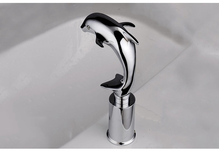 Beautiful Dolphin Chrome Finished Sensor Bathroom Faucet