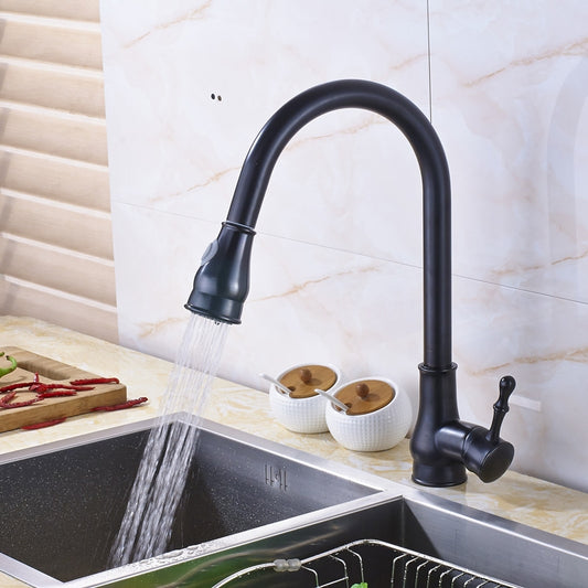 Beautiful Single Handle Pull Out Curved Kitchen Sink Faucet