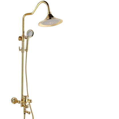 Beautiful Juno Gold Polished Large Bathroom Shower with Hand-Held Shower