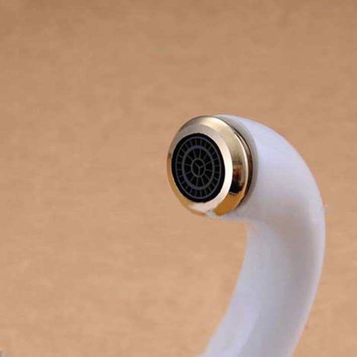 Beautiful White Crystal Double Handle Bathroom Sink Faucet