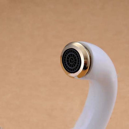 Beautiful White Crystal Double Handle Bathroom Sink Faucet