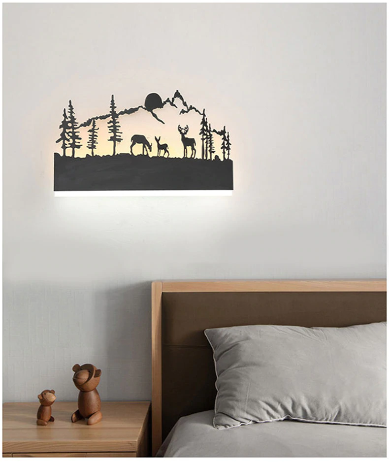 Juno Modern Bathroom Lighting Black LED Scenic Wall Sconce light Fixture