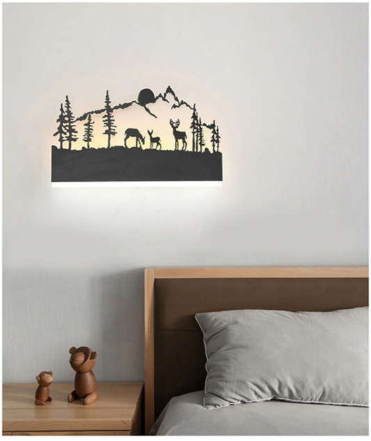 Juno Modern Bathroom Lighting Black LED Scenic Wall Sconce light Fixture