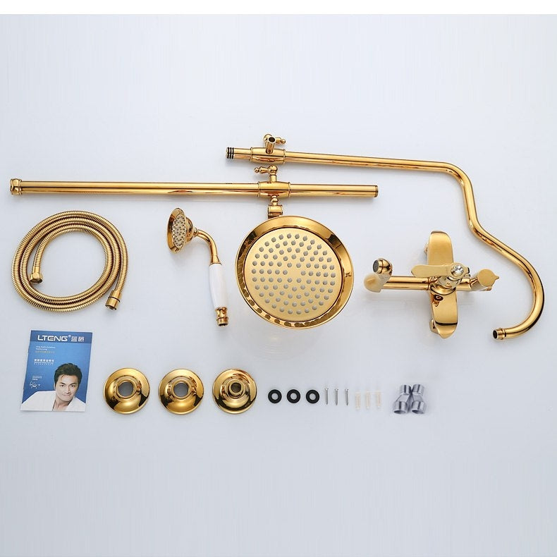 Best European Gold Ceramic Diamond Bathroom Shower with Handheld Shower
