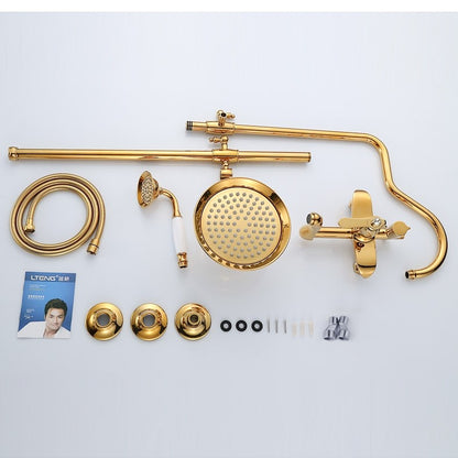 Best European Gold Ceramic Diamond Bathroom Shower with Handheld Shower