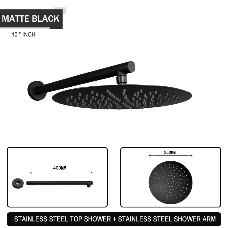 Juno Commercials Wall Mount Rainfall Over Shower Head with Shower Arm