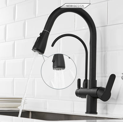 New Juno Black Touch Kitchen Faucet Deck Mount Swivel Dual Function Tap