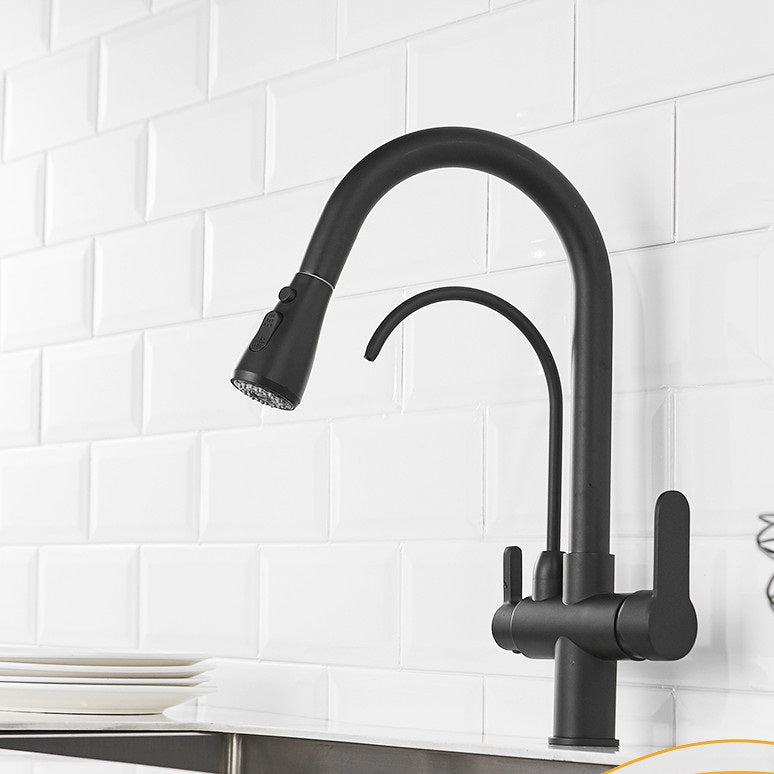 New Juno Black Touch Kitchen Faucet Deck Mount Swivel Dual Function Tap