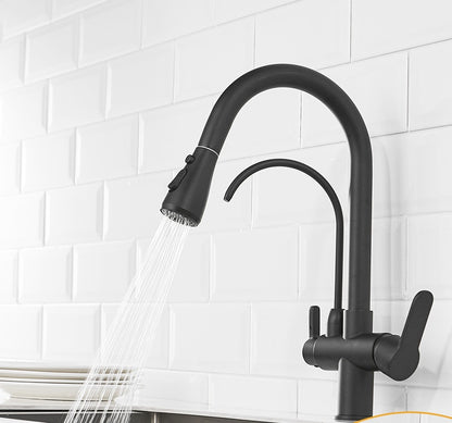 New Juno Black Touch Kitchen Faucet Deck Mount Swivel Dual Function Tap