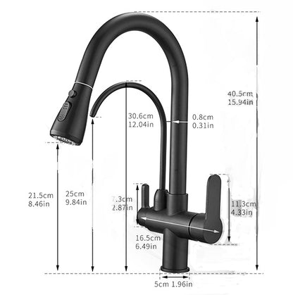 New Juno Black Touch Kitchen Faucet Deck Mount Swivel Dual Function Tap