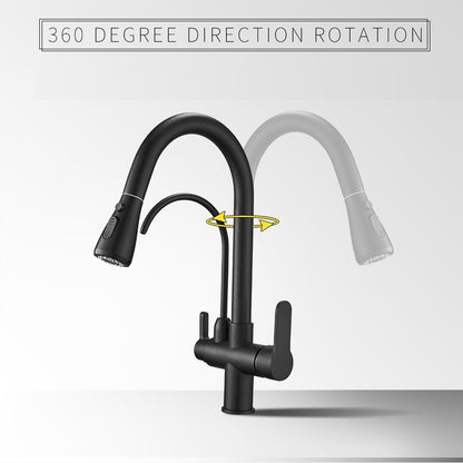 New Juno Black Touch Kitchen Faucet Deck Mount Swivel Dual Function Tap