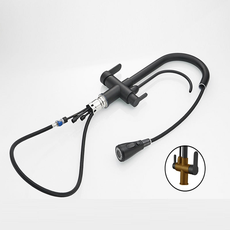 New Juno Black Touch Kitchen Faucet Deck Mount Swivel Dual Function Tap