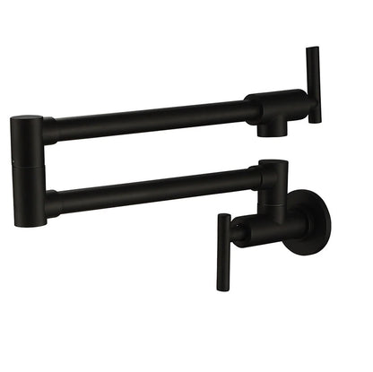 JUNO Black Foldable Copper Pot Filler Faucet Wall Mount Kitchen Faucet Single Handle Faucet