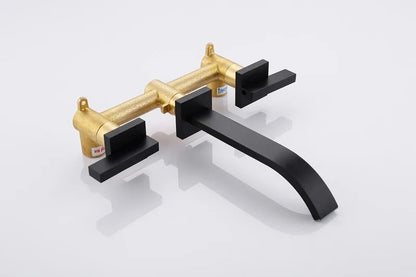 Juno Multi Color Wall Mount Bathroom Faucet Dual Handle Hot and Cold