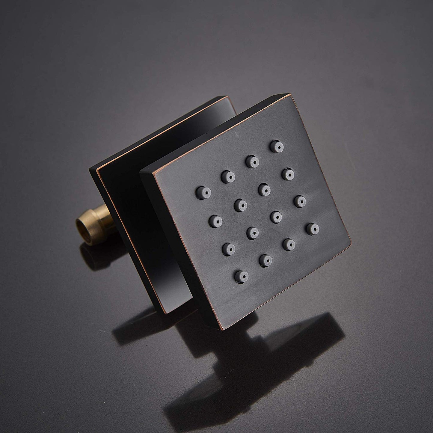 Juno Musical Rectangular Matte Black Ceiling Remote Control LED Shower Head