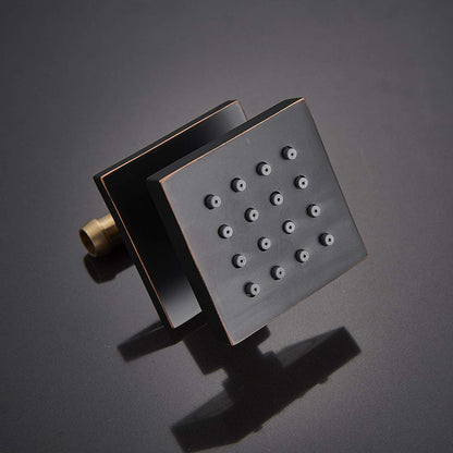 Juno Musical Rectangular Matte Black Ceiling Remote Control LED Shower Head