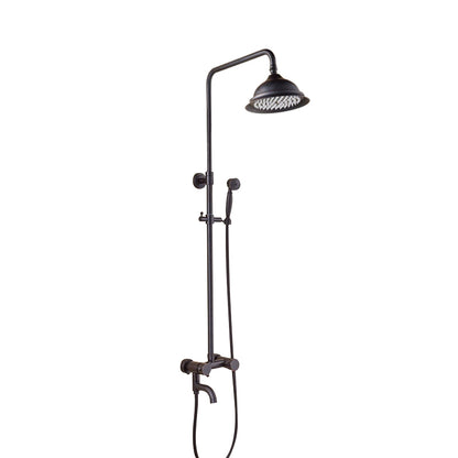 Black Brass 8 Antique Faucet Rainfall Shower Head Handshower