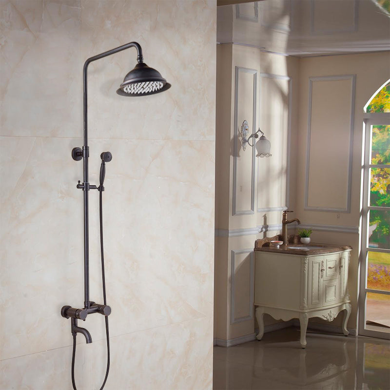 Black Brass 8 Antique Faucet Rainfall Shower Head Handshower
